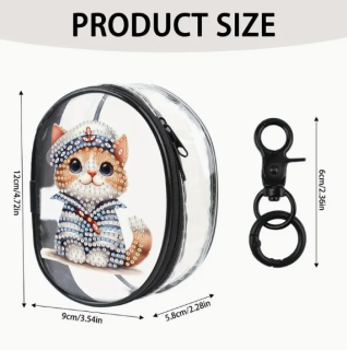 Preview: Diamond Painting Geldbeutel - Katzen-Design